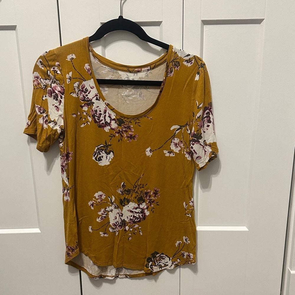 Elegant Floral Mustard Blouse